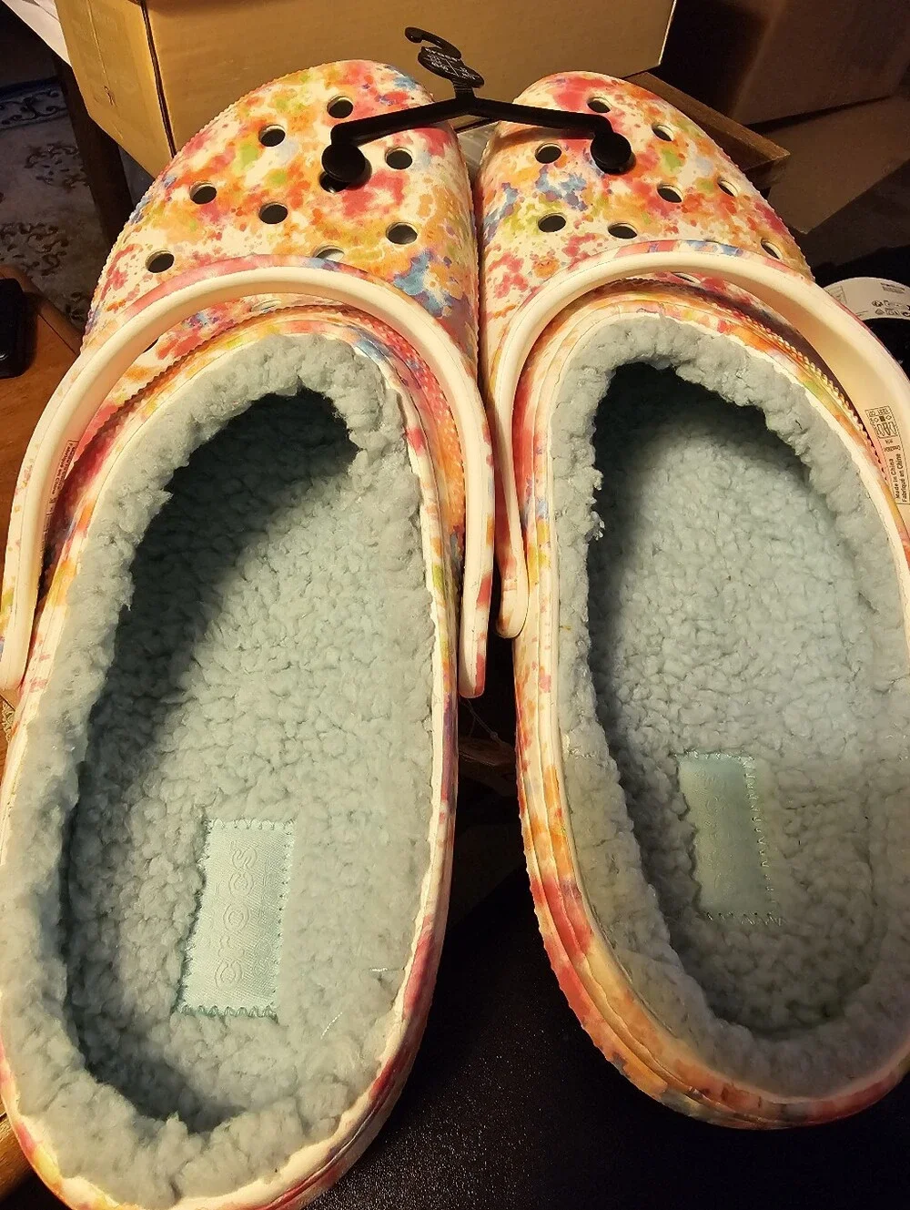 Crocs Unisex-Adult Classic Tie Dye Drag Soft Lined Clogs Sz 14   New
